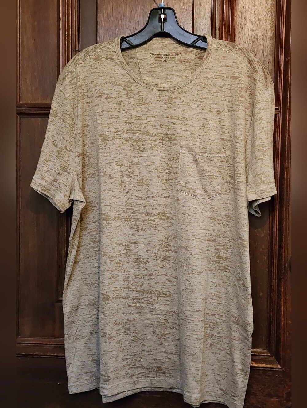 NWOT-John Varvatos U S A Burnout Tee Shirt-Distressed Brn-XL-Orig $118